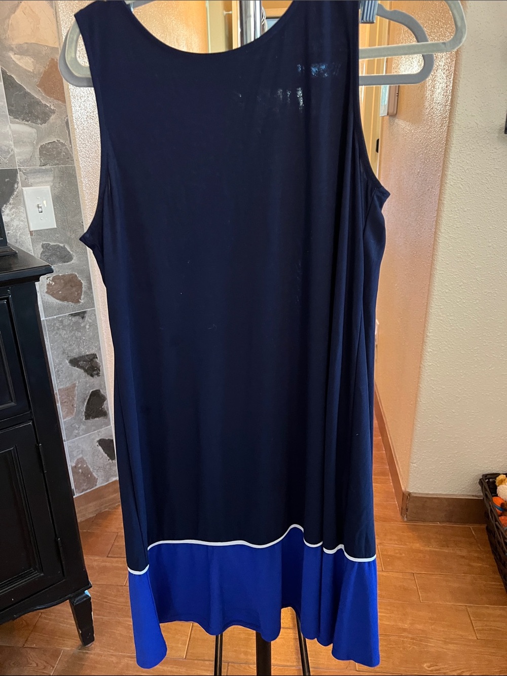 Tiana B. Navy and Royal Blue Sleeveless Colorblock Dress